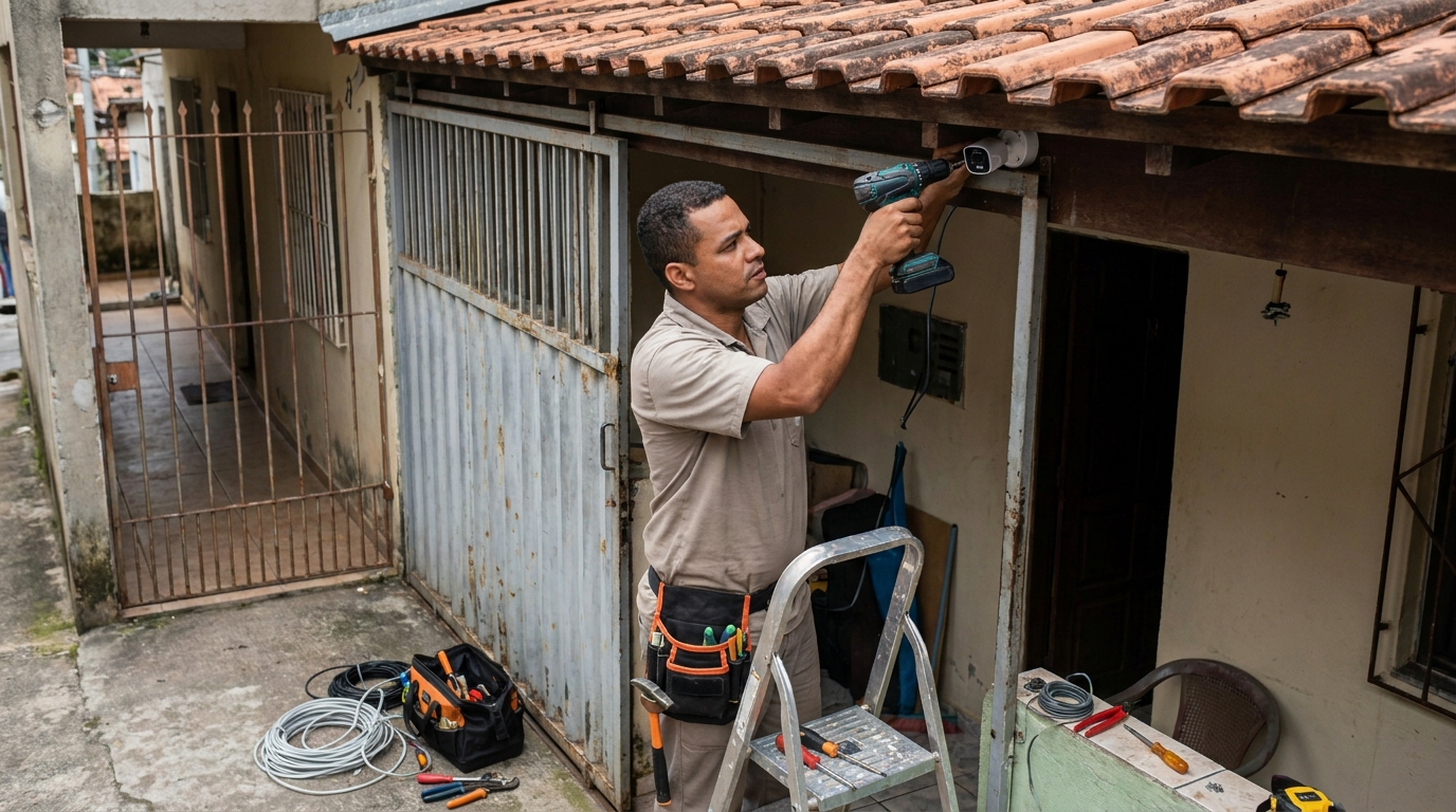 Instalação de Câmera Residencial no Parque Eldorado, Cabo Frio‑RJ