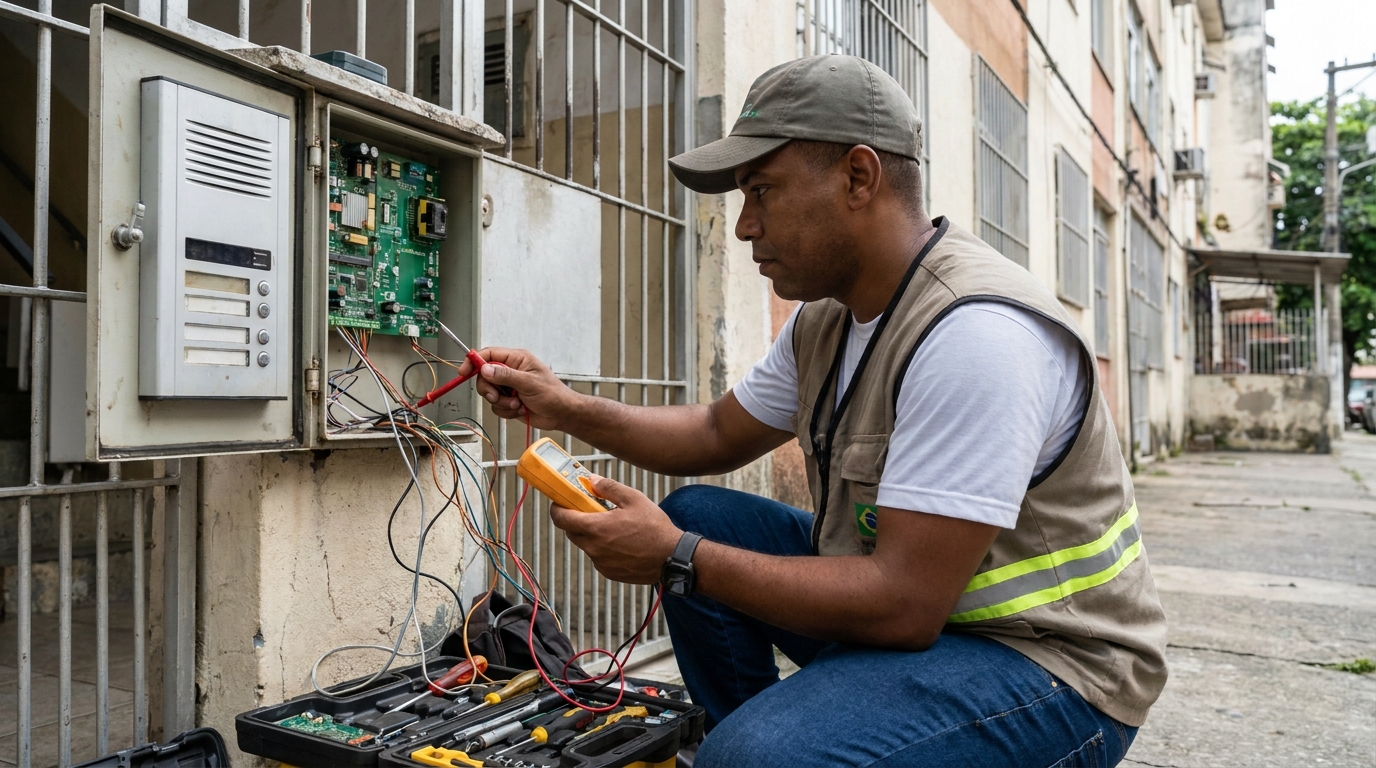 Reparo de Placa e Campainha no Caminho Verde, Cabo Frio‑RJ