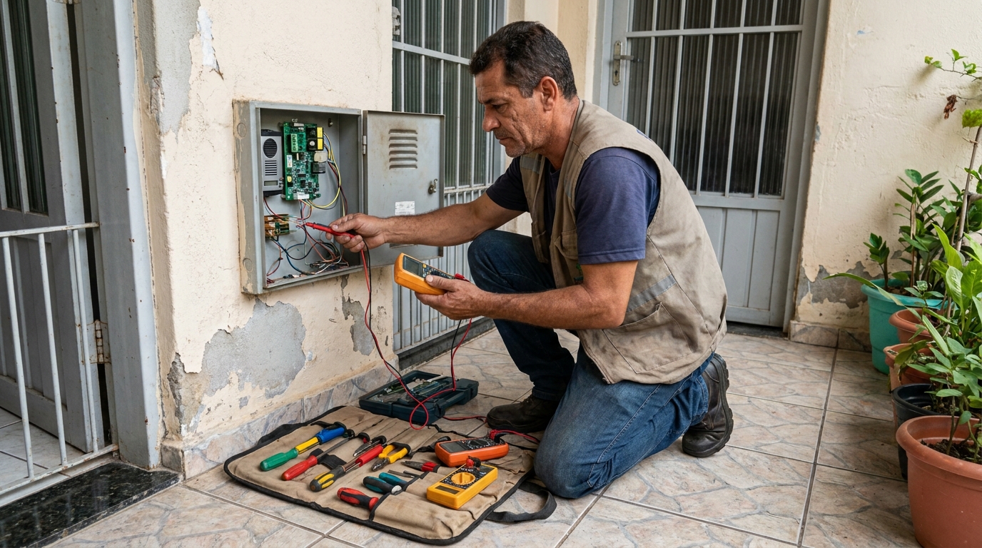 Troca de Fiação de Interfone no Caminho Verde, Cabo Frio‑RJ